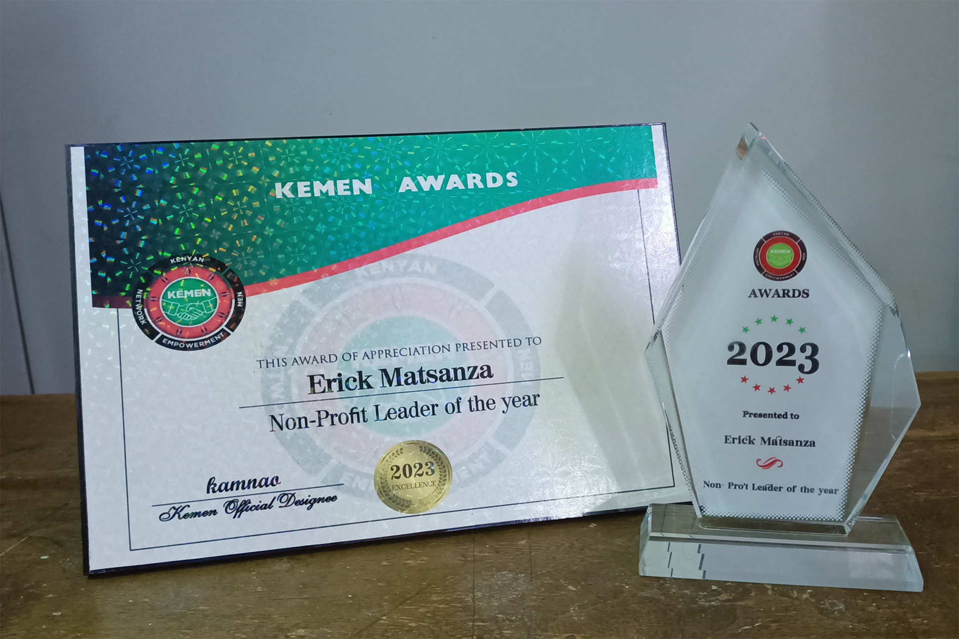 Erick Inghatt Matsanza at the 2023 KEMEN Awards